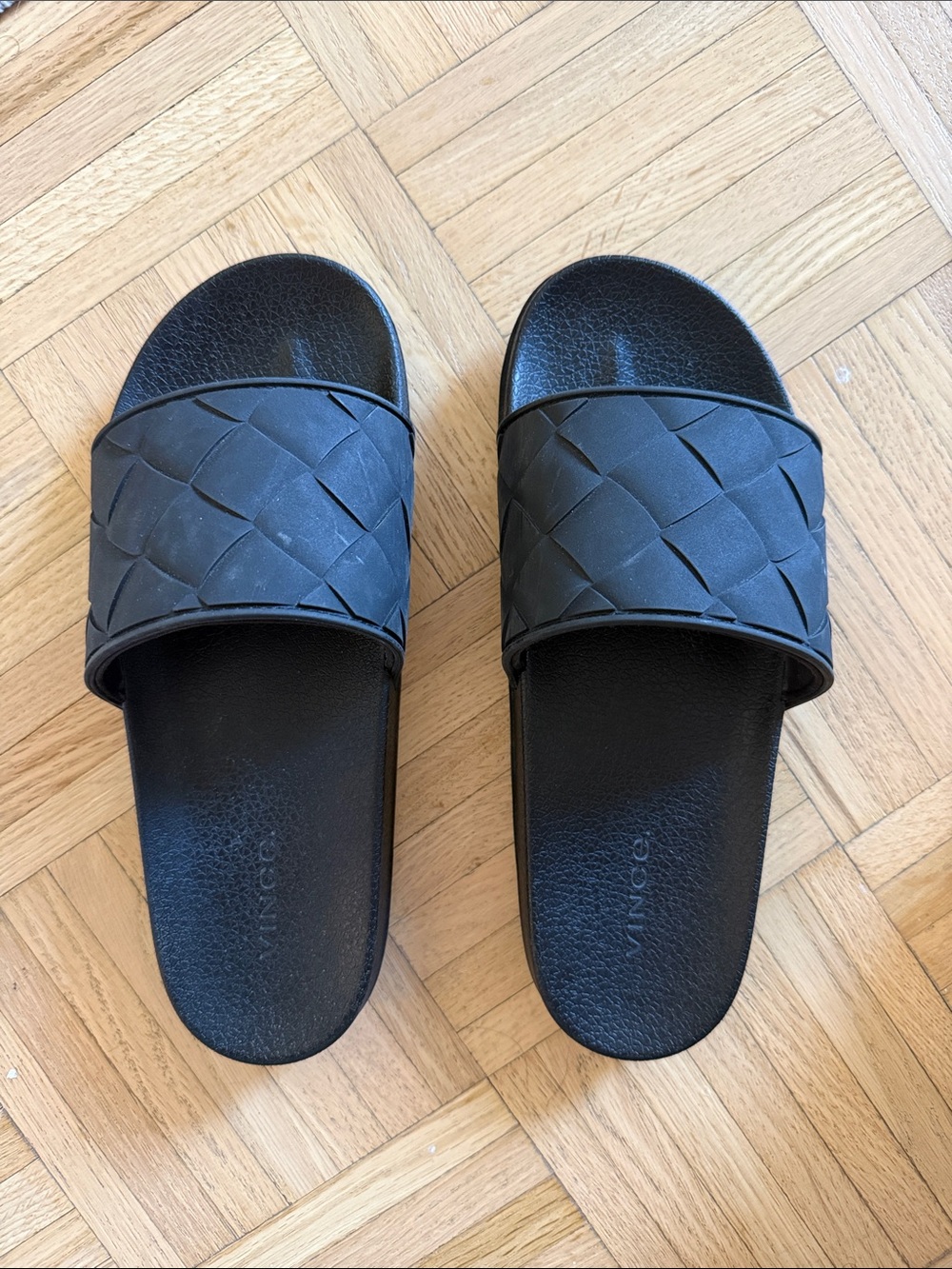 Vince Black Braided Slide Sandals - Women
